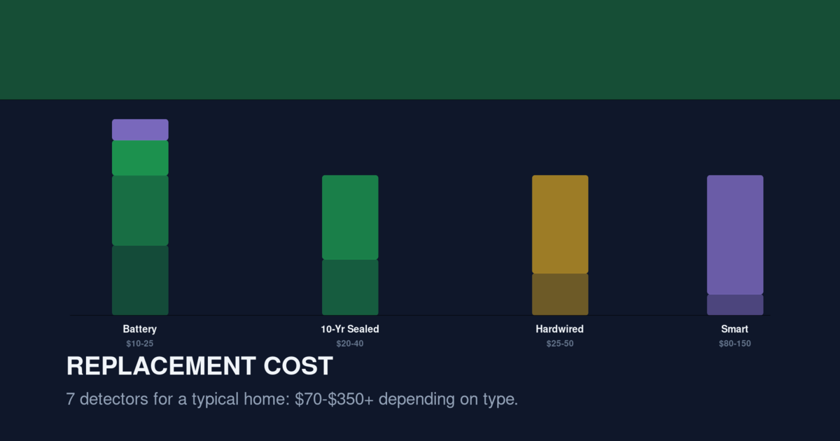 Bar chart comparing smoke detector replacement costs by type